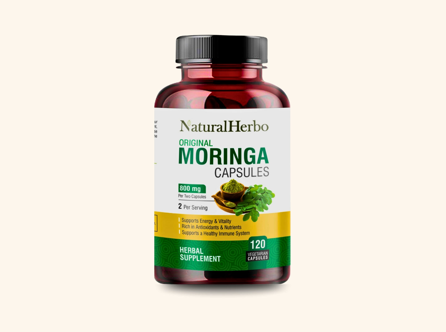 Moringa Capsules – Energy, Digestion & Wellness, 120 Veg Caps